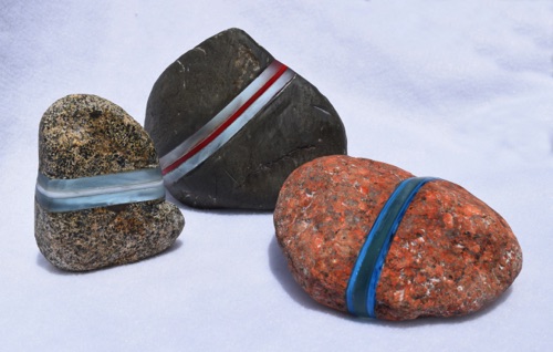 Rocks with Fused Glass Inserts